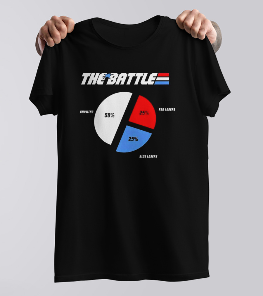 GI Joe Knowing Is Half The Battle Pie Chart Red Lasers Blue Lasers T-Shirt