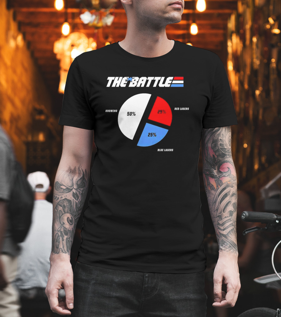 GI Joe Knowing Is Half The Battle Pie Chart Red Lasers Blue Lasers T-Shirt