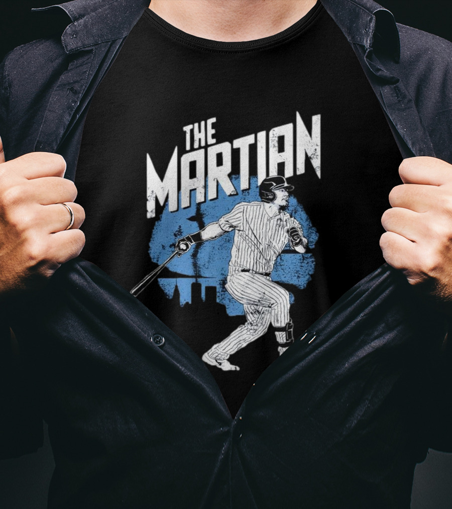 The Martian Jasson Dominguez New York Yankees Baseball Player Skyline T-Shirt