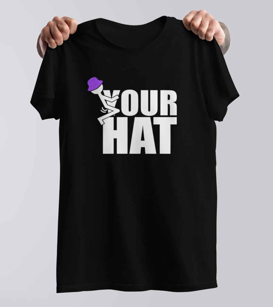 YOUR HAT Purple Bucket Stick Figure Cozy Vibe T-Shirt