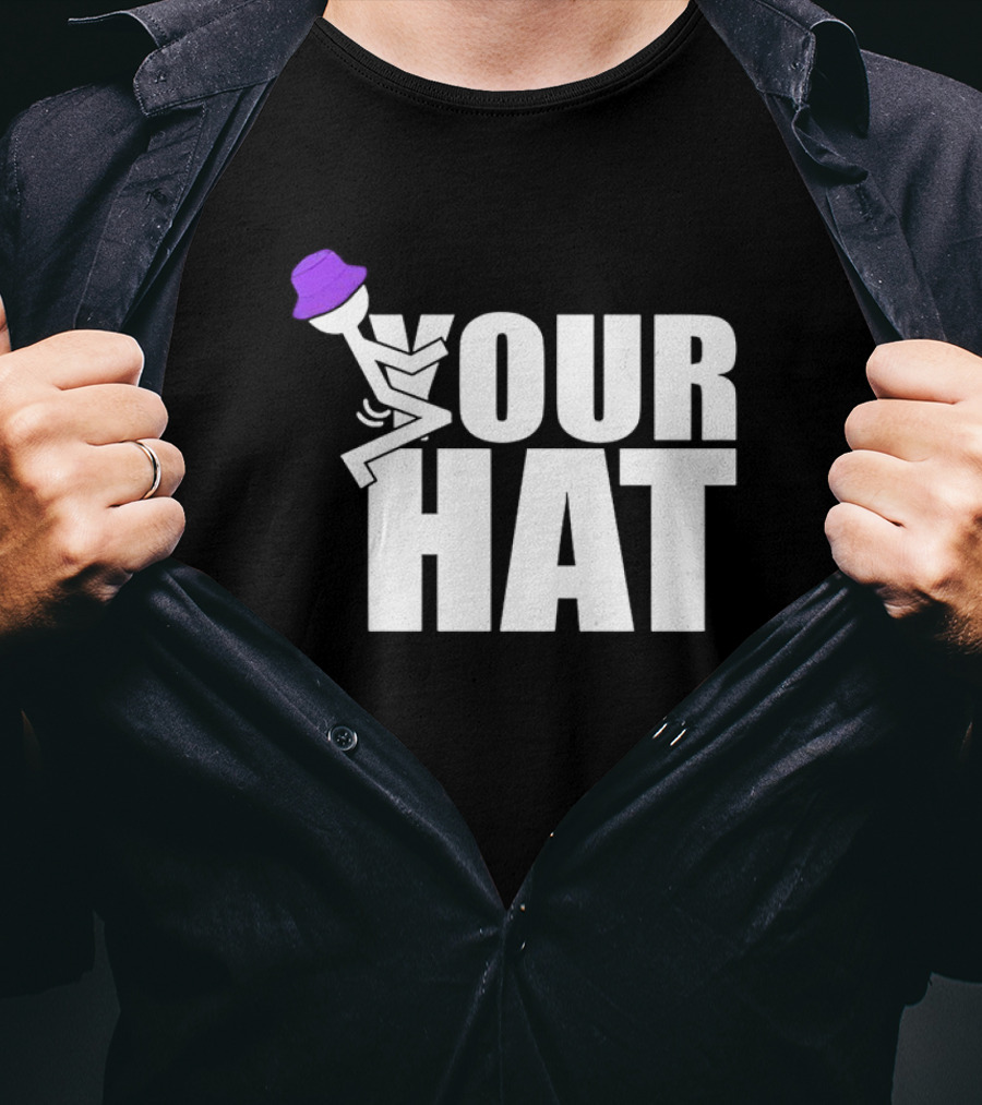 YOUR HAT Purple Bucket Stick Figure Cozy Vibe T-Shirt