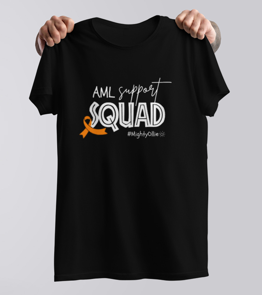 AML Support Squad Mighty Ollie Orange Ribbon #MightyOllie T-Shirt