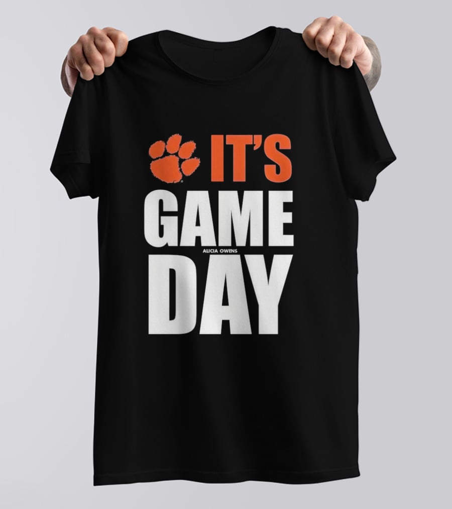 Clemson Tigers It's Game Day Paw Print Alicia Owens T-Shirt