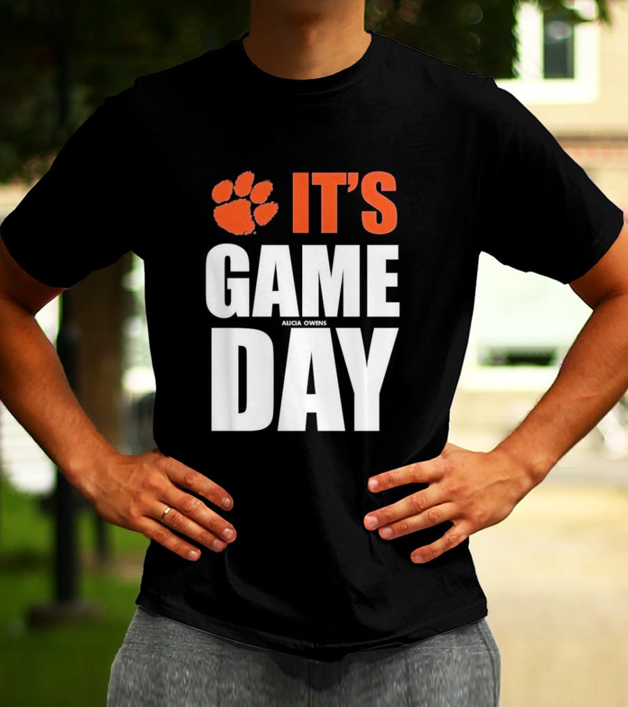 Clemson Tigers It's Game Day Paw Print Alicia Owens T-Shirt