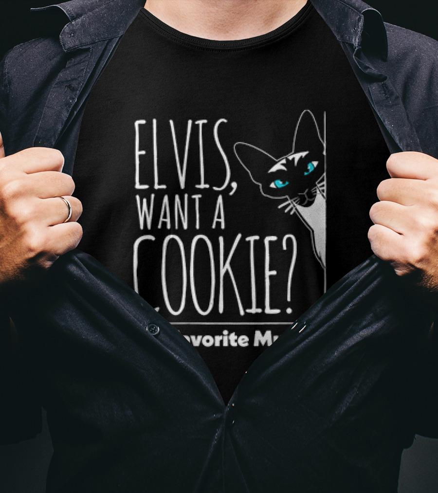 Elvis Want A Cookie My Favorite Murder Cat Peeking T-Shirt