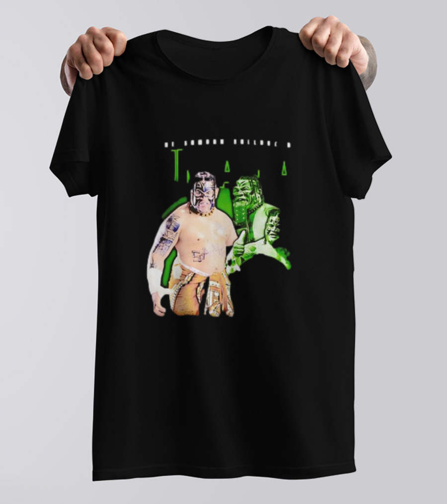 The Samoan Bulldozer Umaga Wrestler Graphic With Green Highlights T-Shirt