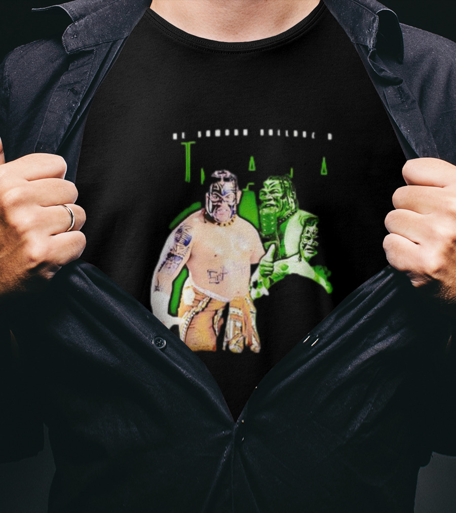 The Samoan Bulldozer Umaga Wrestler Graphic With Green Highlights T-Shirt