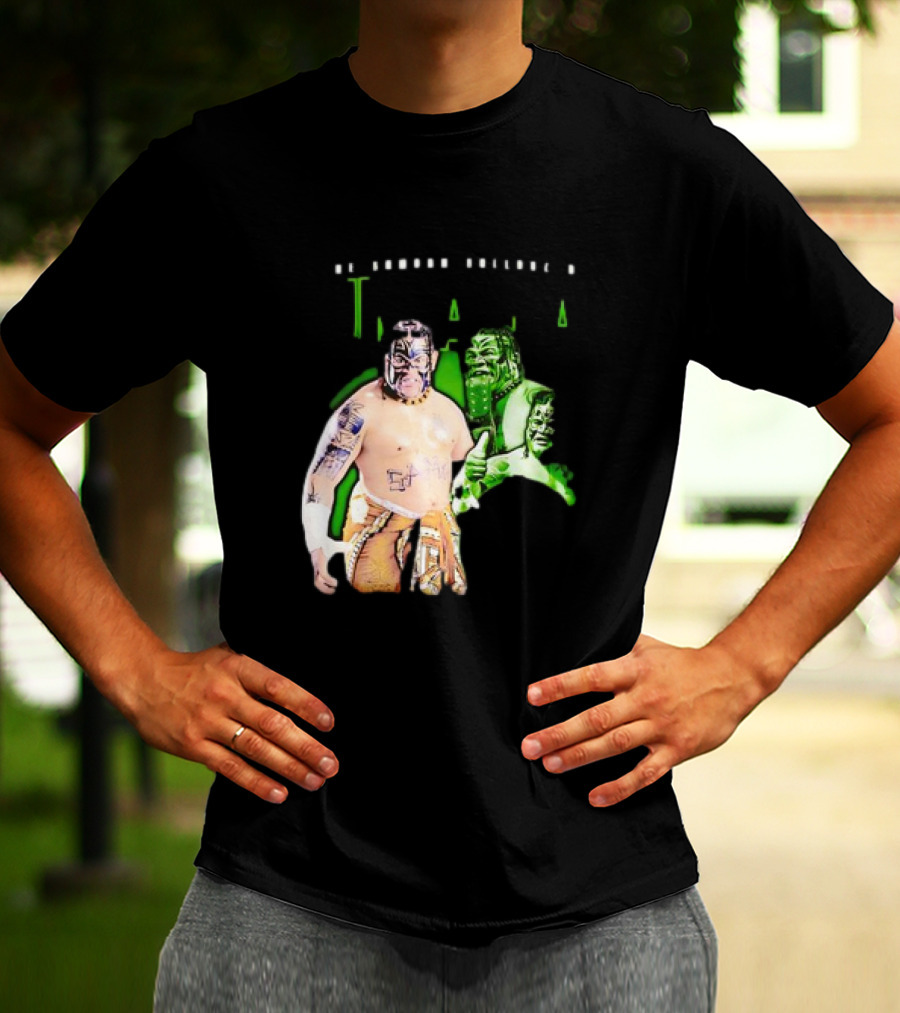 The Samoan Bulldozer Umaga Wrestler Graphic With Green Highlights T-Shirt