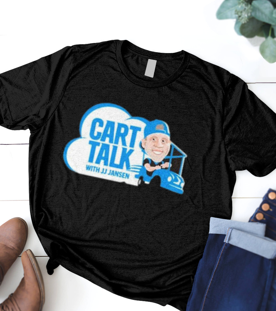 Carolina Panthers Cart Talk With JJ Jansen Blue Cart Cloud T-Shirt
