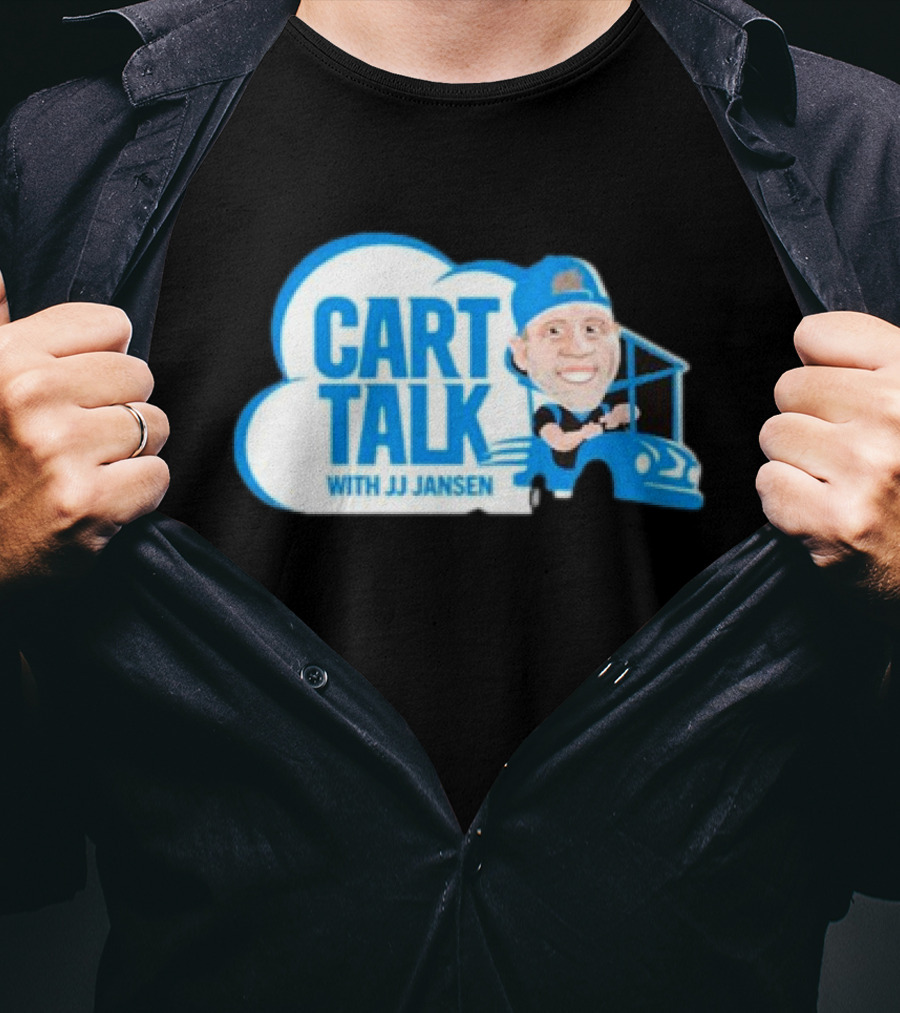 Carolina Panthers Cart Talk With JJ Jansen Blue Cart Cloud T-Shirt