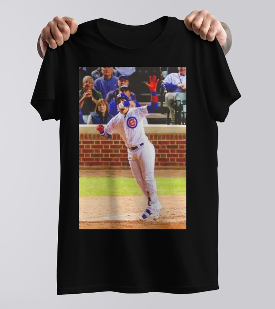 Javy Baez Chicago Cubs Blows A Bubble Hitting Second Home Run Baseball Action T-Shirt