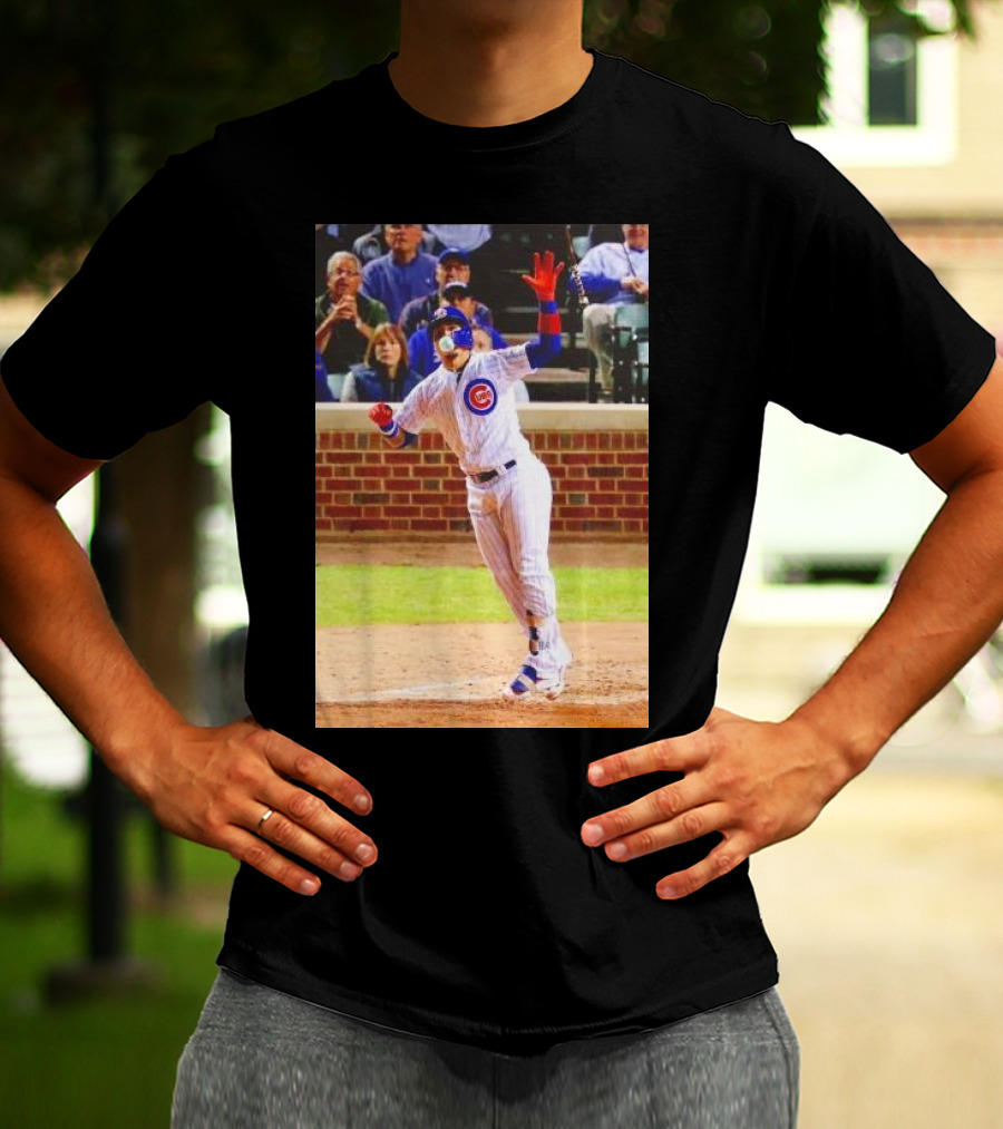 Javy Baez Chicago Cubs Blows A Bubble Hitting Second Home Run Baseball Action T-Shirt