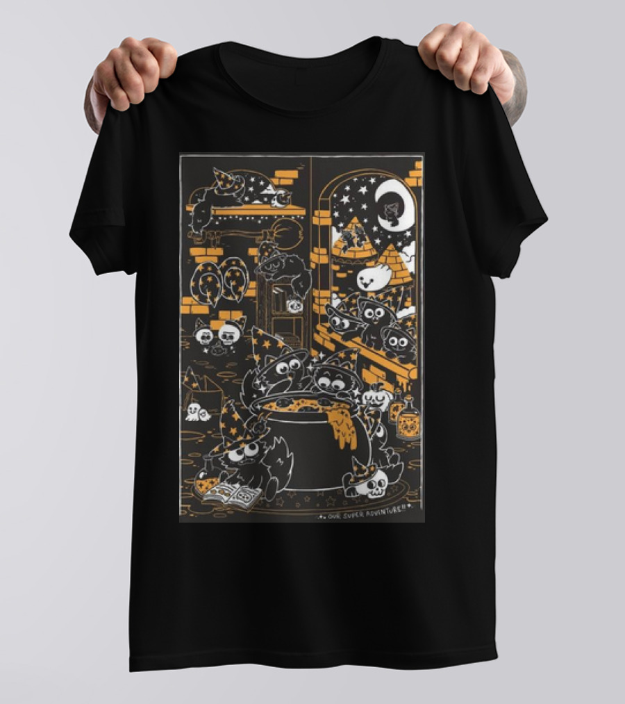 Our Super Adventure Wizard Cats In Magical Potion Room T-Shirt