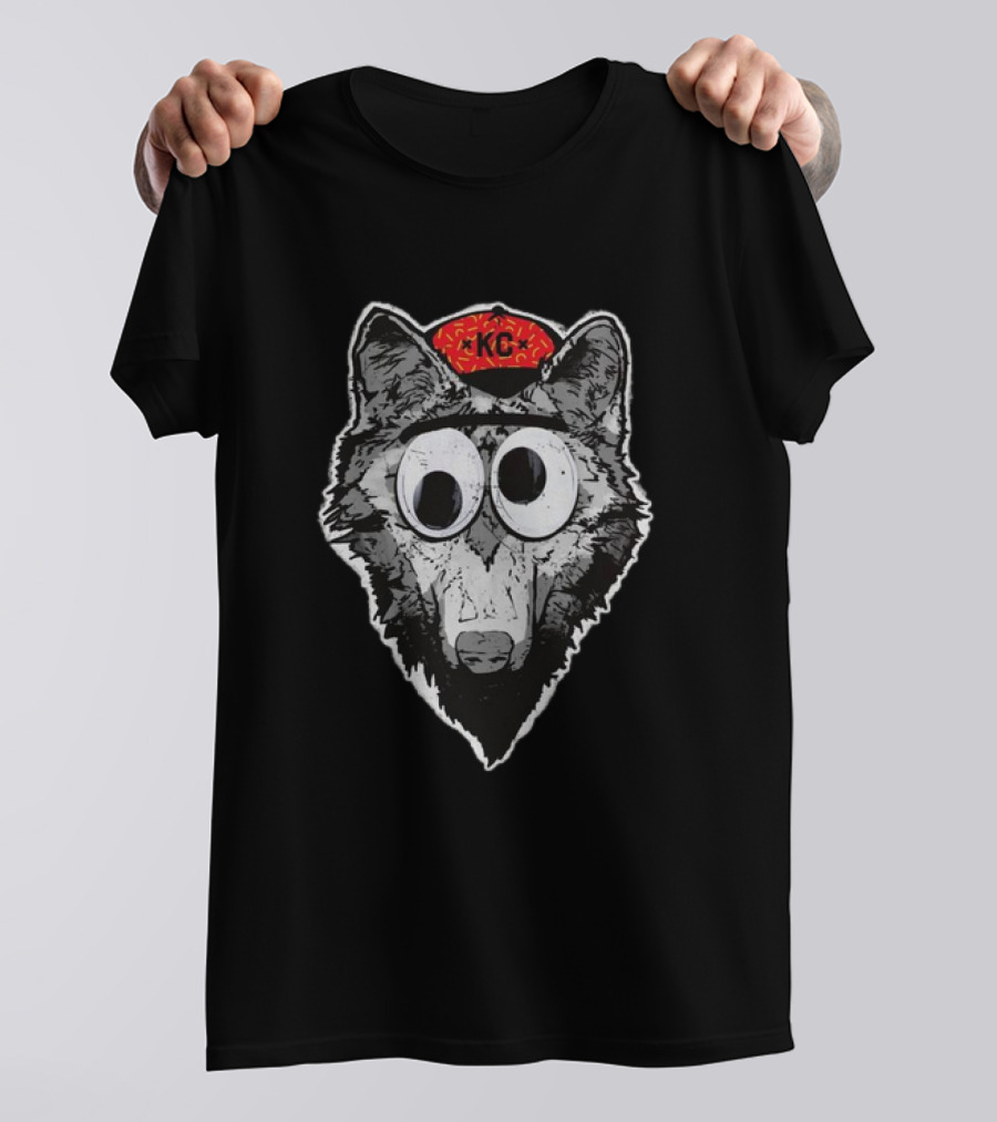 KC Wolf Pack Googly Eyes Icon With Red Cap T-Shirt