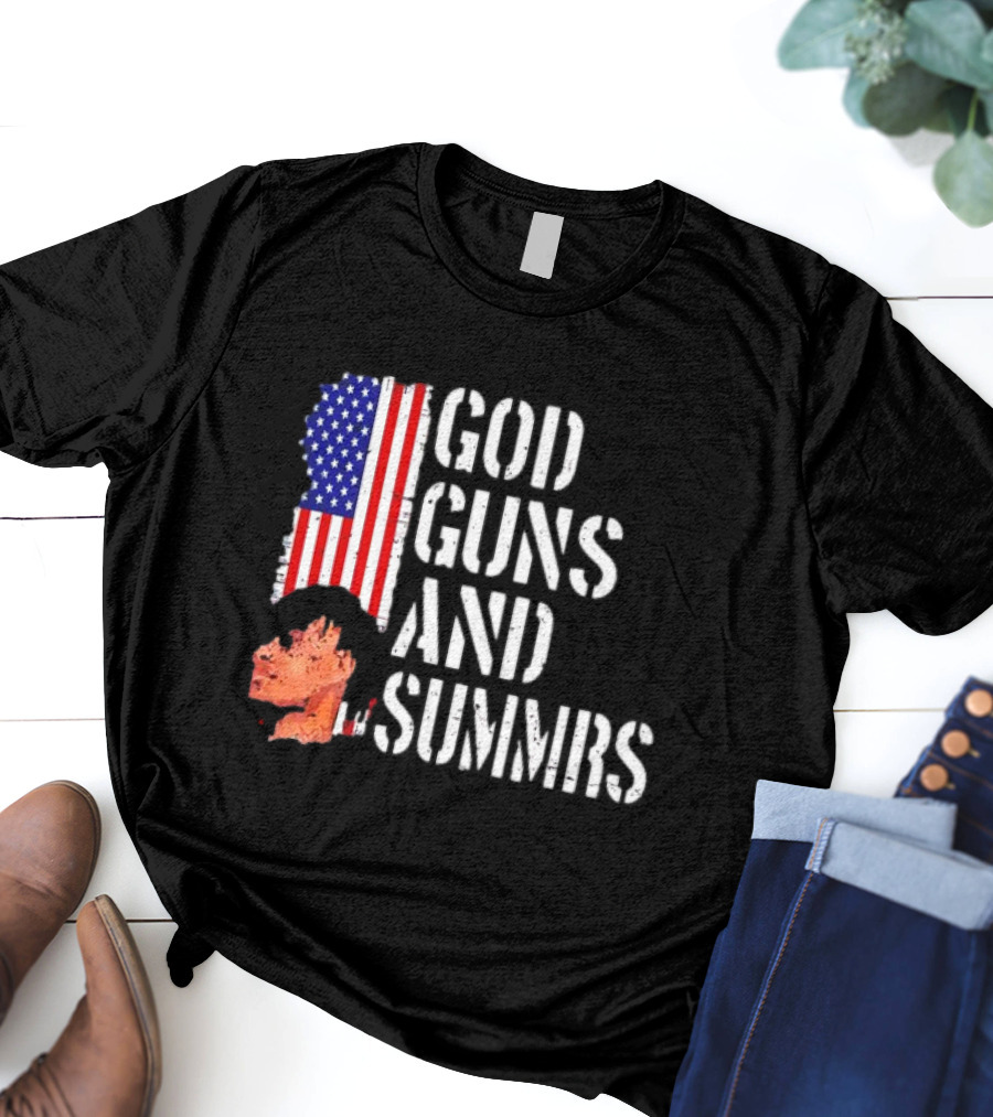 Kankan God Guns And Summrs American Flag Iconic T-Shirt