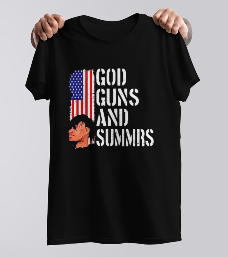 Kankan God Guns And Summrs American Flag Iconic T-Shirt