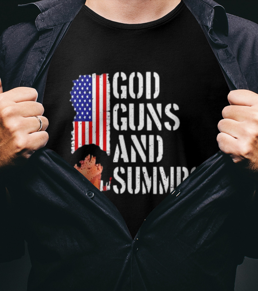 Kankan God Guns And Summrs American Flag Iconic T-Shirt