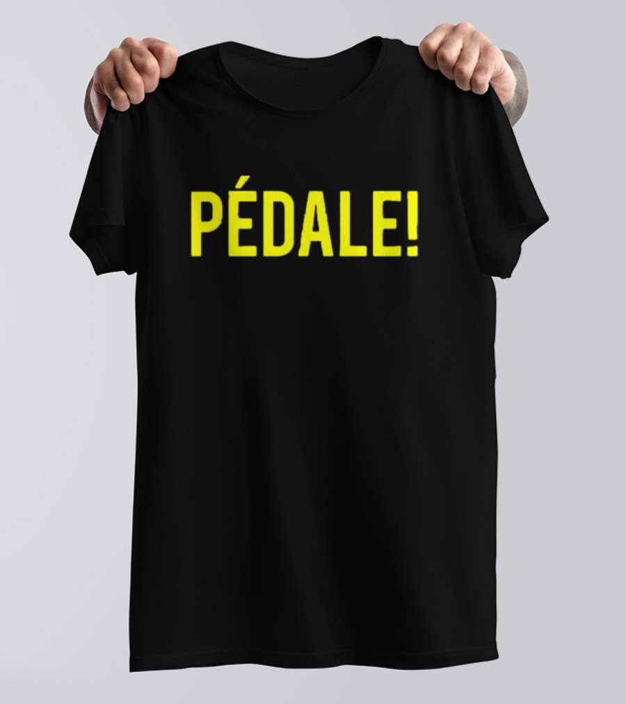 Pédale Bold Yellow Exclamation French Text T-Shirt
