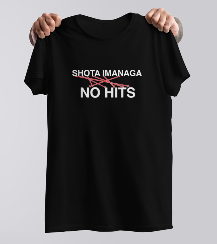 SHOTTA IMANAGA RED STRIKETHROUGH NO HITS T-Shirt