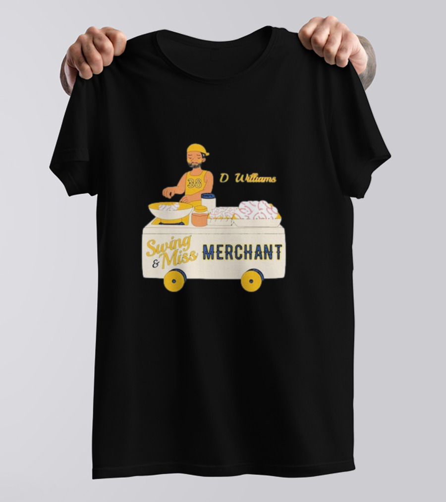 Devin Williams Swing And Miss Merchant Milwaukee Brewers Cartoon Baseball 38 T-Shirt