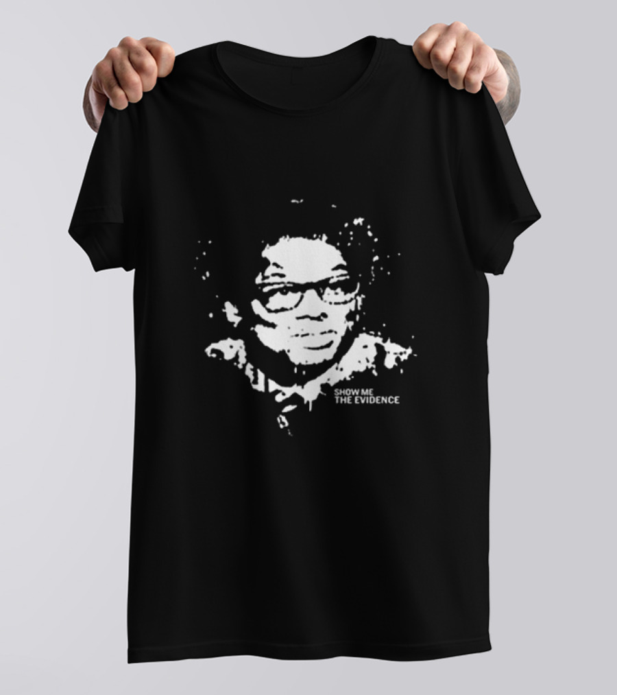 Thomas Sowell Show Me The Evidence Face Stencil T-Shirt