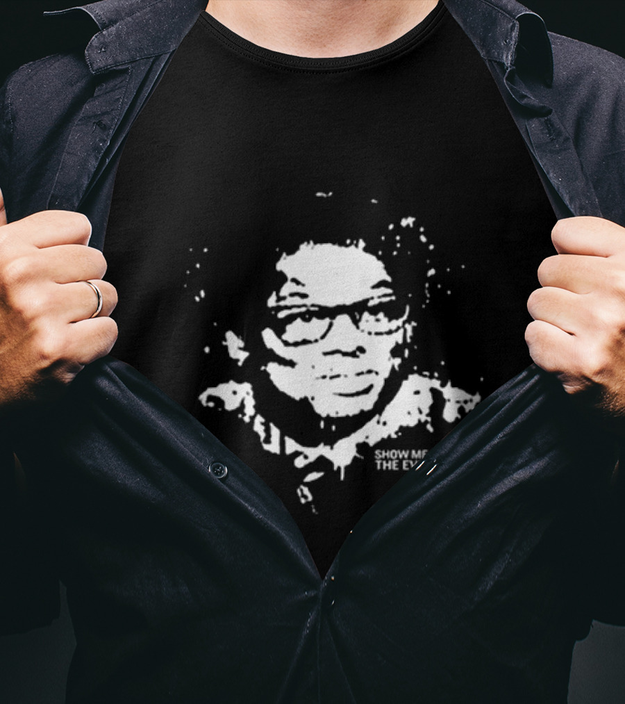 Thomas Sowell Show Me The Evidence Face Stencil T-Shirt