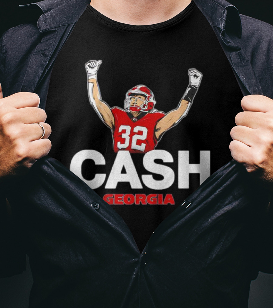 Georgia Bulldogs 32 Cash Georgia Victory Pose T-Shirt