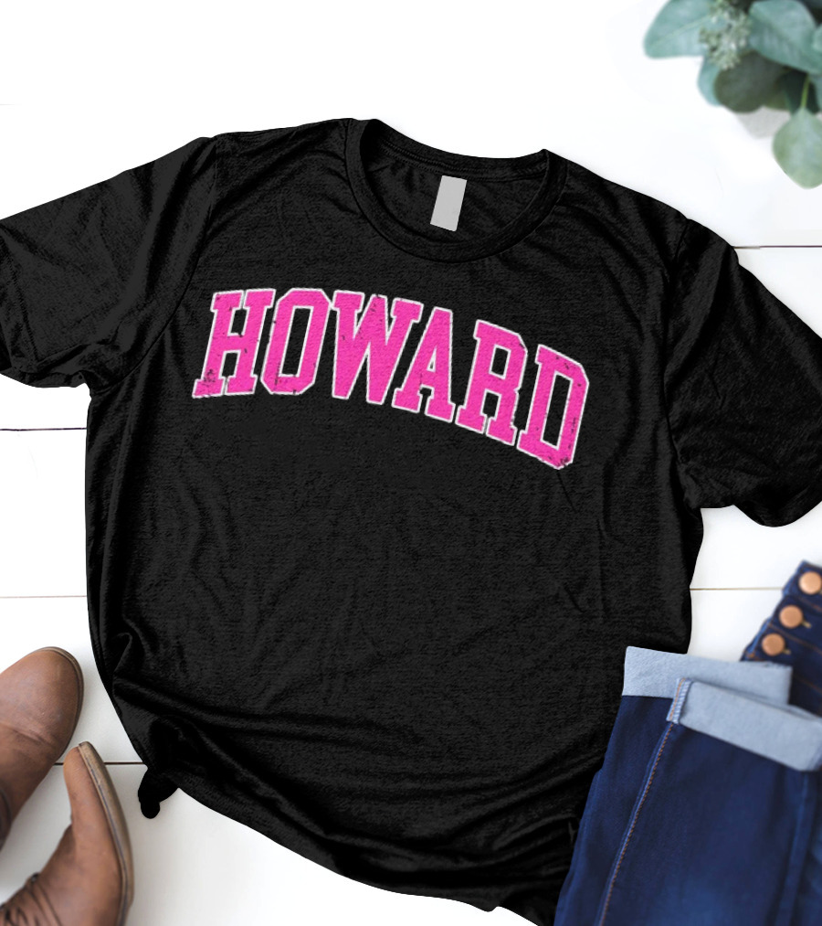 Howard University Pink Arch Text T-Shirt