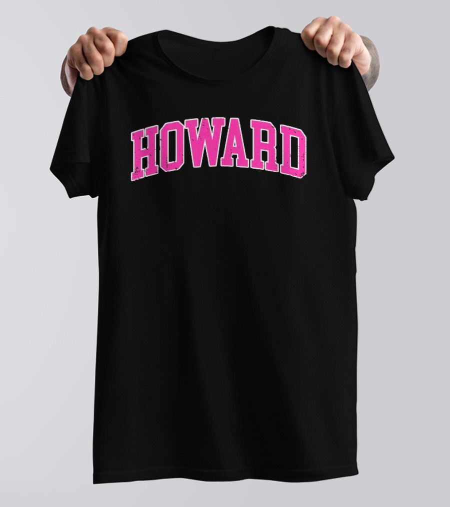 Howard University Pink Arch Text T-Shirt