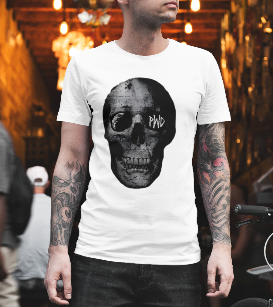 PWD Parkway Drive Dark Days 2012 Atlas Skull Image T-Shirt