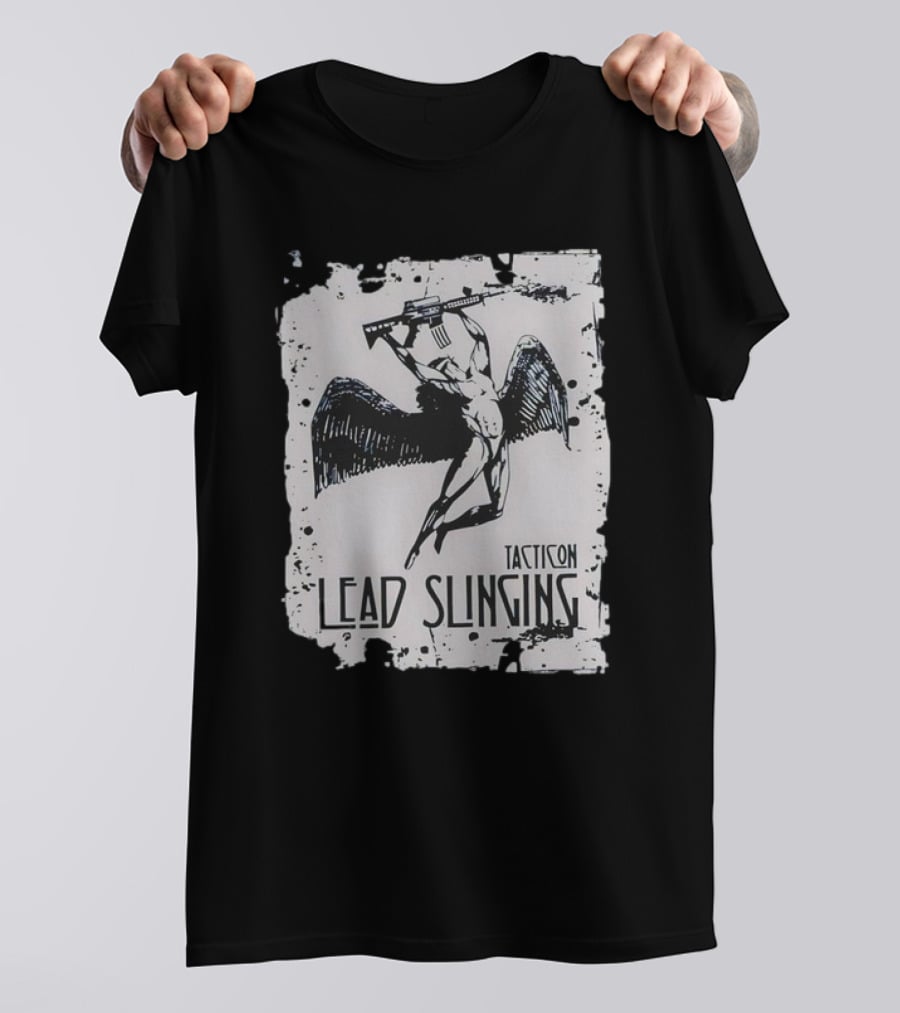 Tacticon Lead Slinging Angel With Rifle T-Shirt
