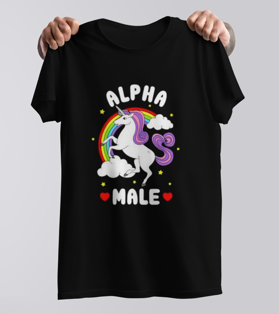 Alpha Male Unicorn Rainbow Father's Day T-Shirt