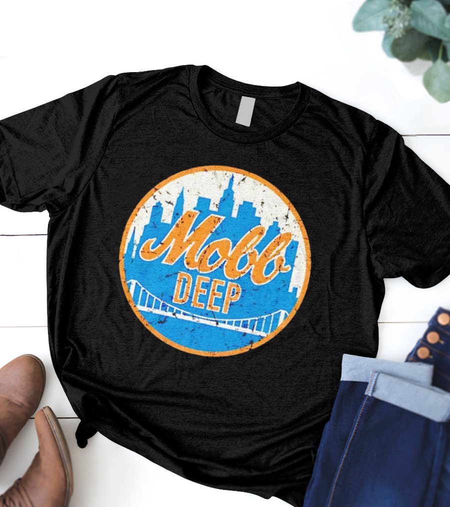 Mobb Deep Queens New York Knicks Vintage Skyline Bridge T-Shirt