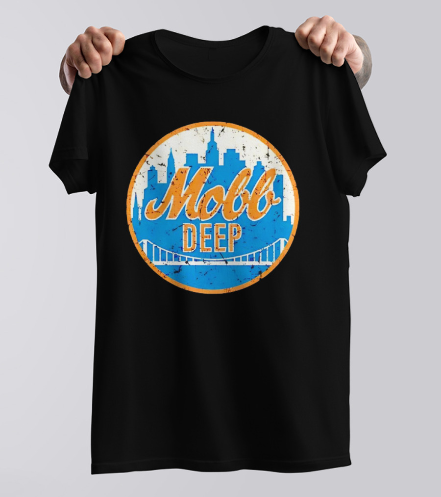 Mobb Deep Queens New York Knicks Vintage Skyline Bridge T-Shirt