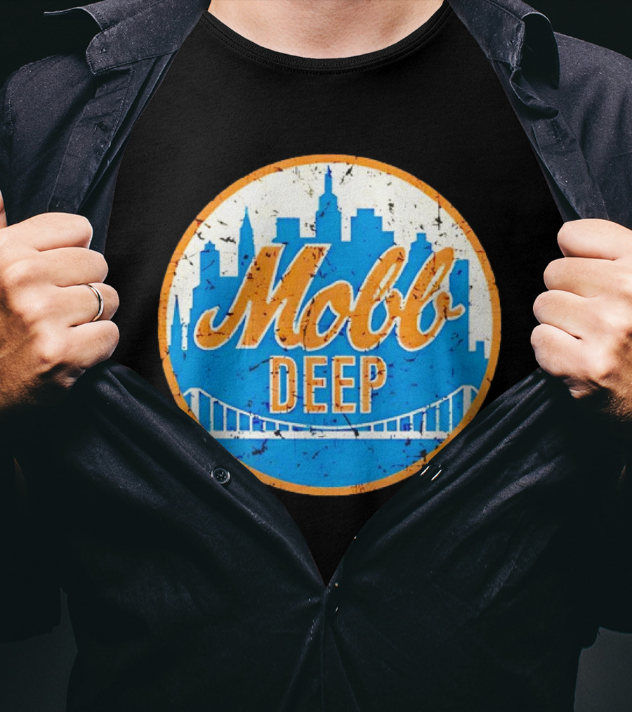 Mobb Deep Queens New York Knicks Vintage Skyline Bridge T-Shirt