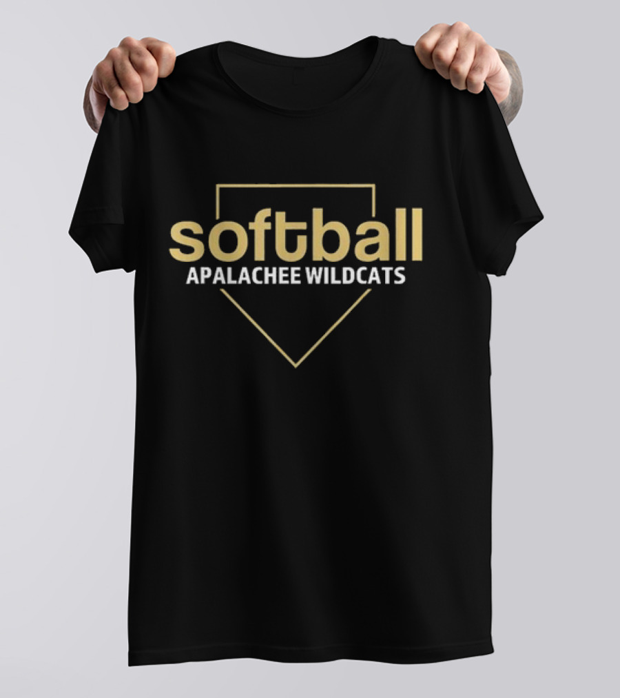 Softball Apalachee Wildcats Home Plate Emblem T-Shirt