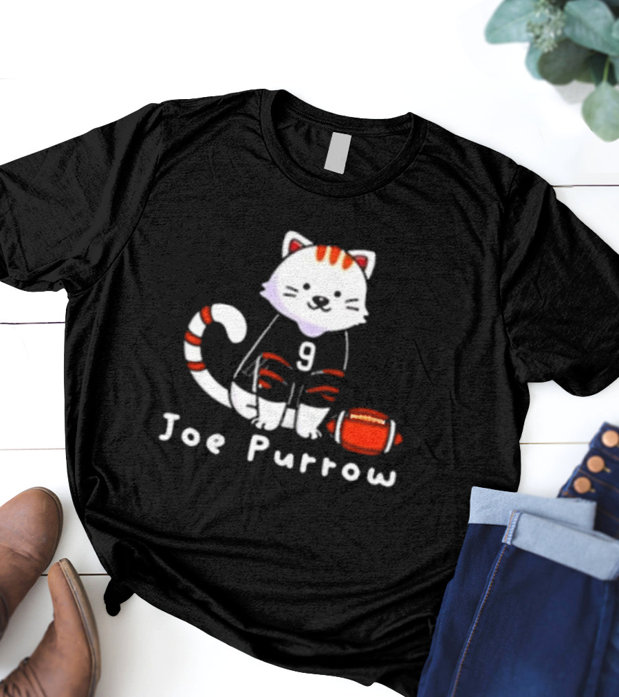 Cincinnati Bengals Cat Joe Purrow Football Player T-Shirt