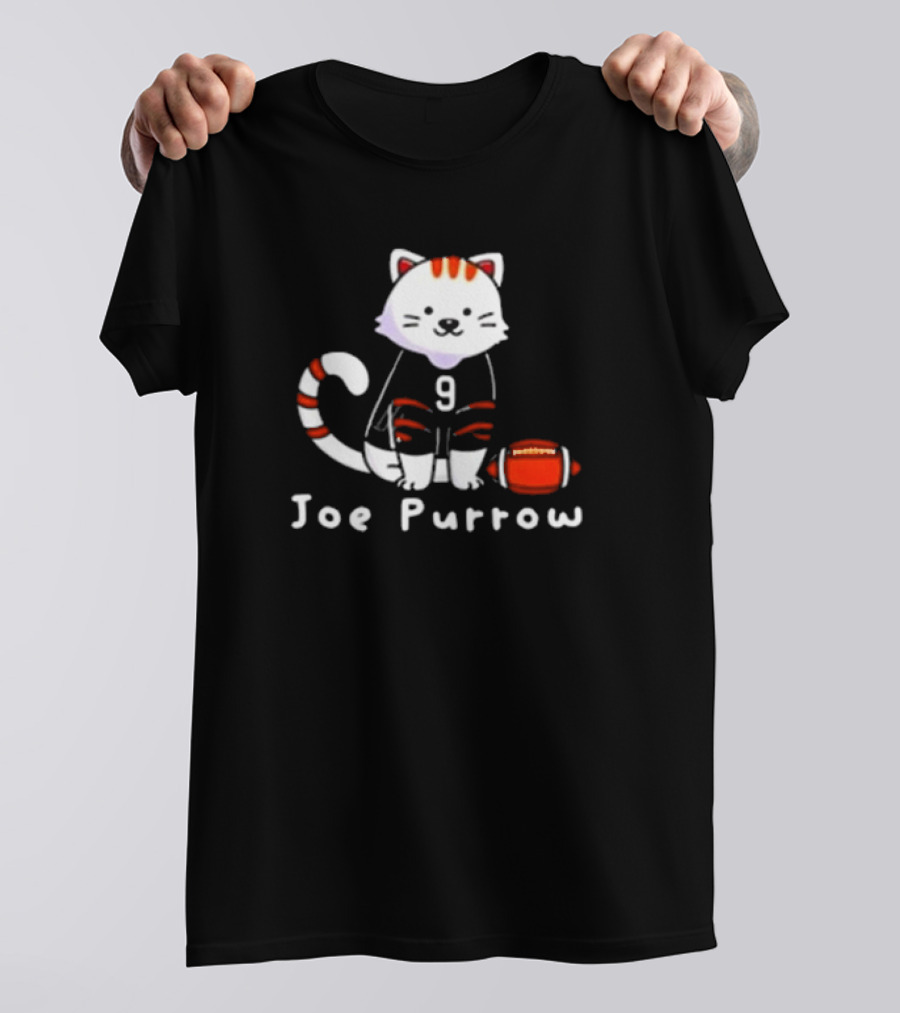 Cincinnati Bengals Cat Joe Purrow Football Player T-Shirt