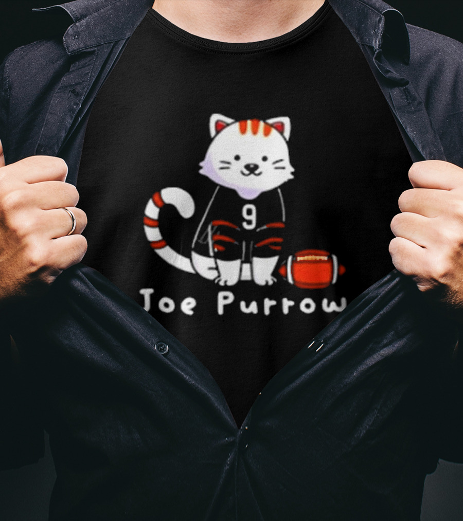 Cincinnati Bengals Cat Joe Purrow Football Player T-Shirt