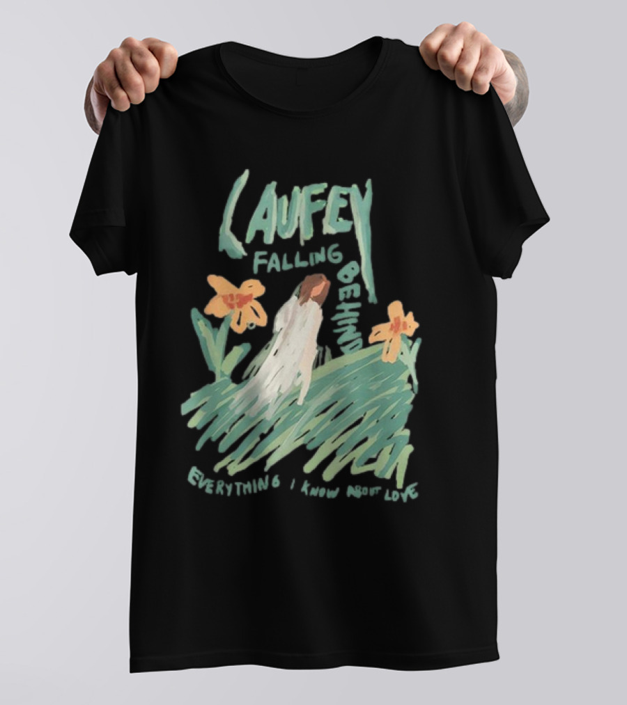Laufey Falling Behind Everything I Know About Love With Daisies And Figure In Field T-Shirt