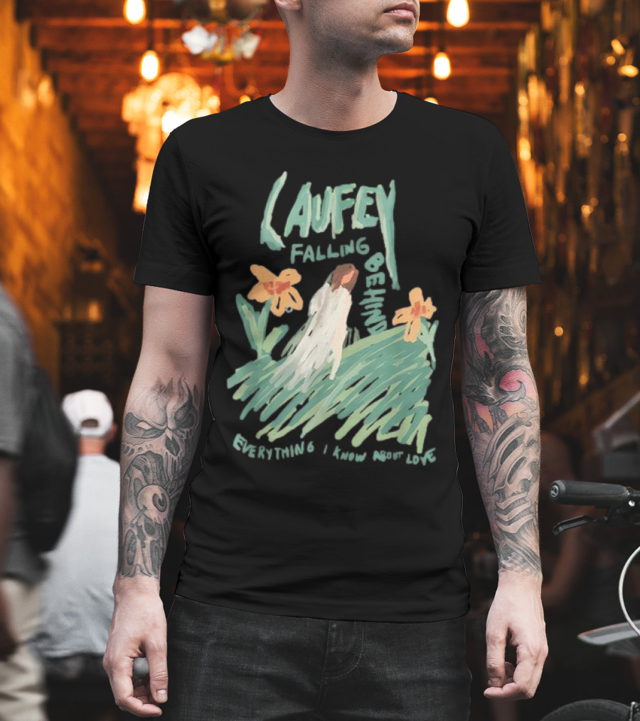 Laufey Falling Behind Everything I Know About Love With Daisies And Figure In Field T-Shirt