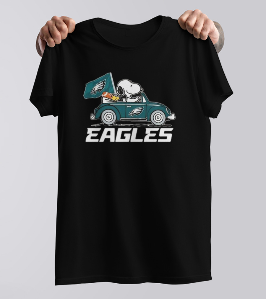 Philadelphia Eagles Snoopy Woodstock Car Ride T-Shirt