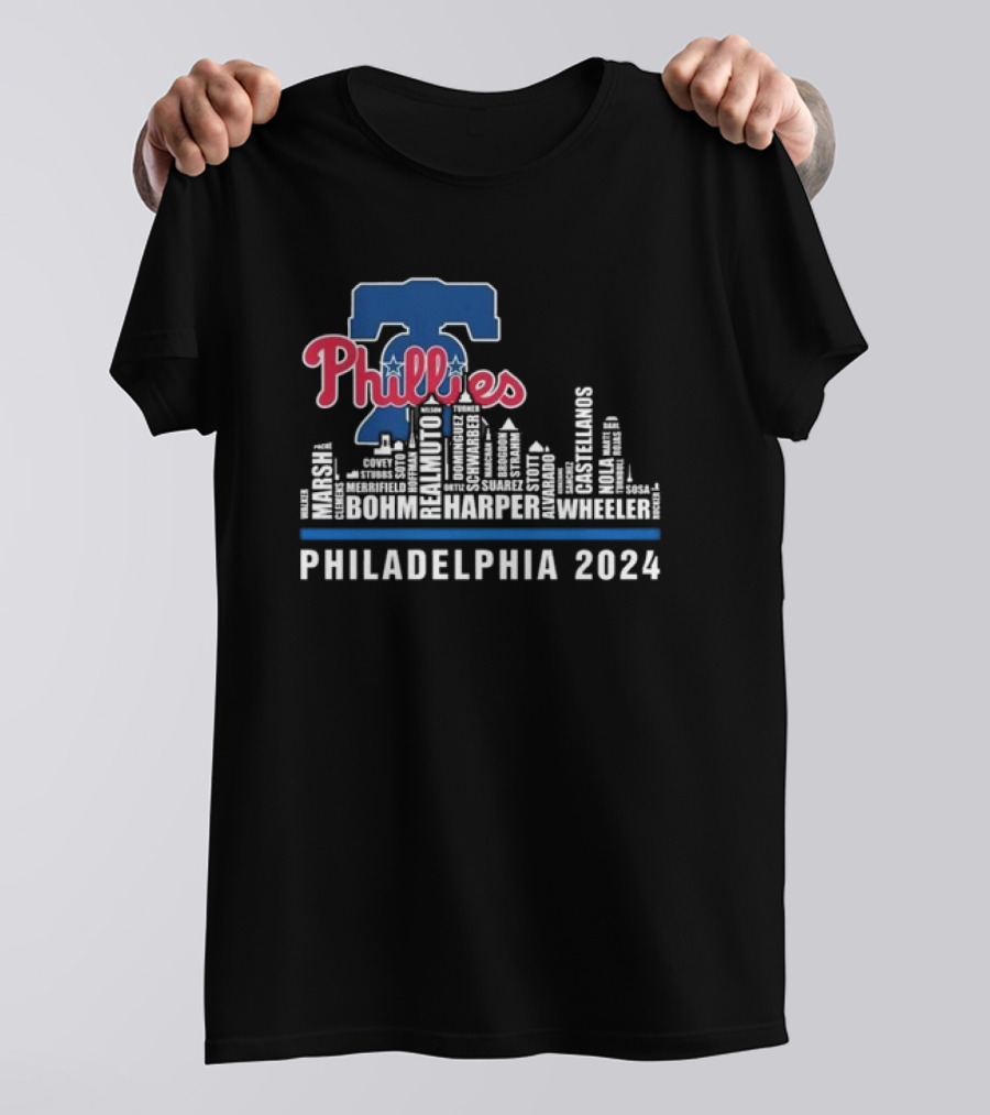 Philadelphia Phillies Player Lineup Skyline T-Shirt