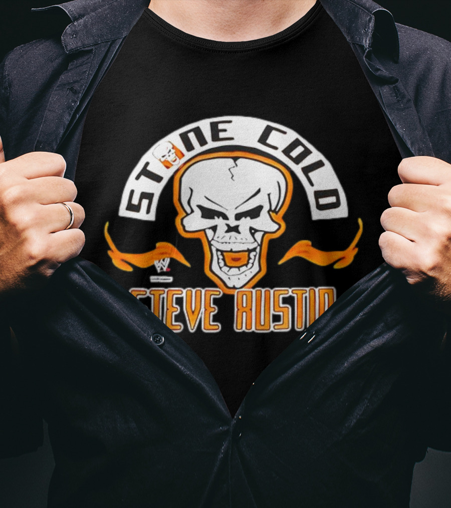 Stone Cold Steve Austin WWE Skull Flame Vintage T-Shirt