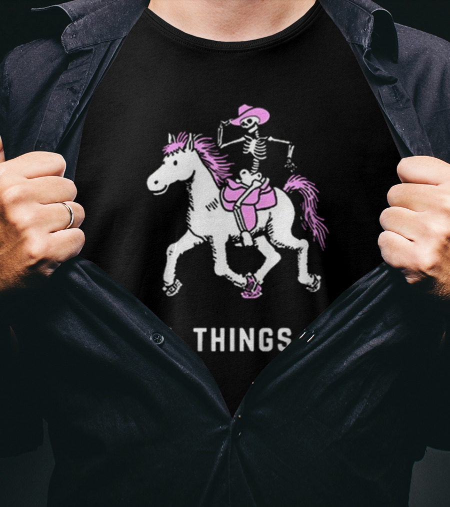All Things Go Skeleton Riding Pony NYC Lineup T-Shirt