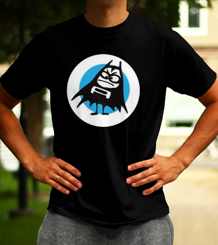 The Aquabats Lil Bat Classic Icon With Cartoon Bat And Mask In Circle T-Shirt