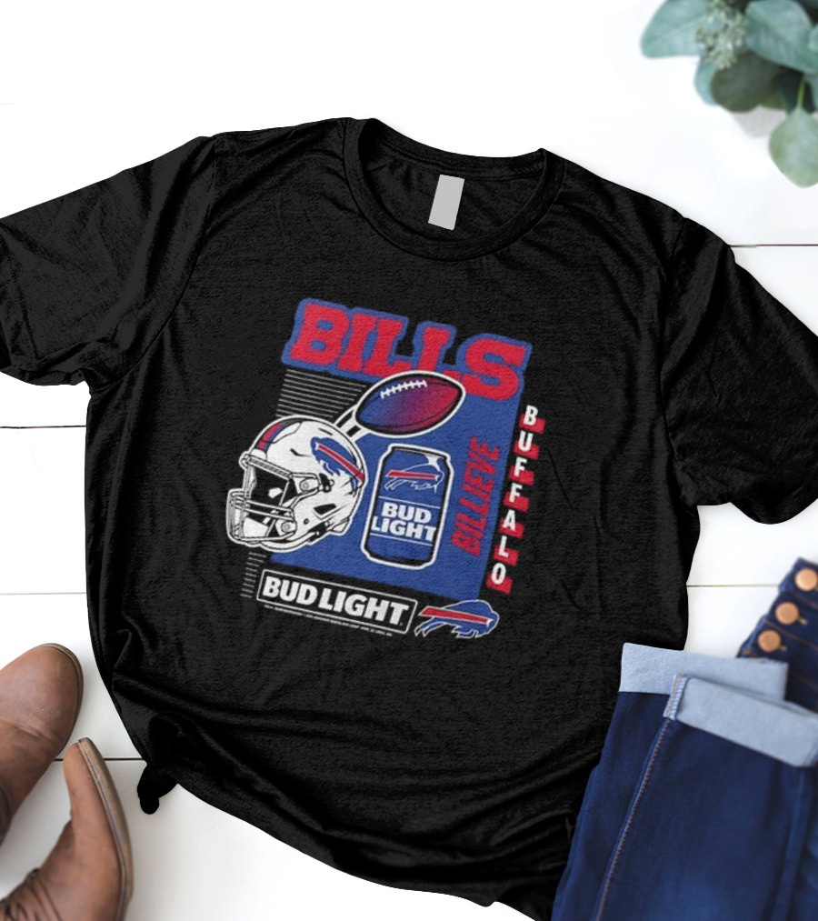 Buffalo Bills Billeve Bud Light Football Helmet Can T-Shirt