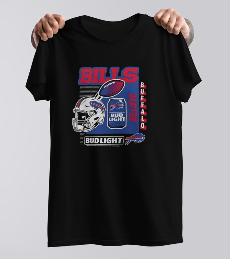 Buffalo Bills Billeve Bud Light Football Helmet Can T-Shirt