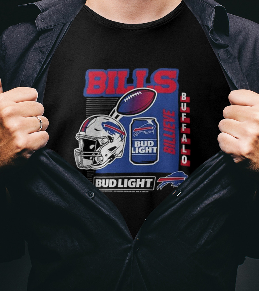 Buffalo Bills Billeve Bud Light Football Helmet Can T-Shirt