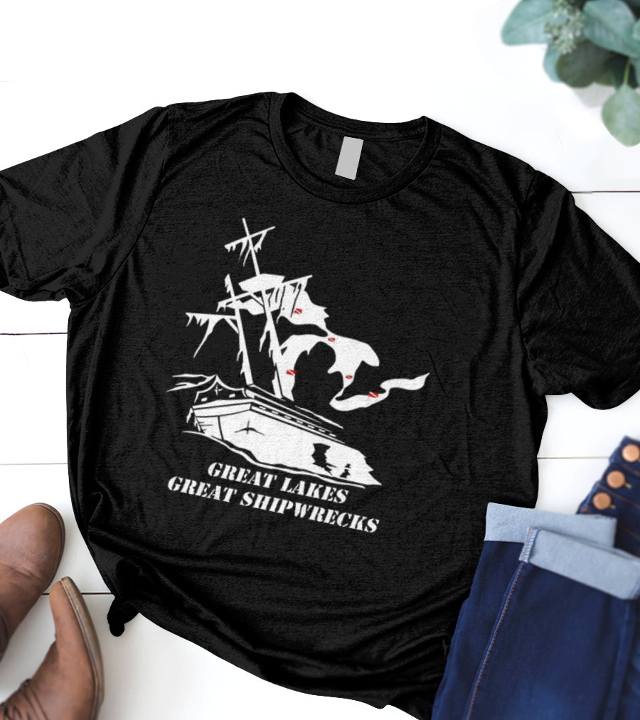 Great Lakes Great Shipwrecks Sailing Adventure T-Shirt
